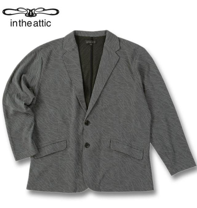 大きいサイズ in the attic バイアス 膨れジャガード 2B ジャケット チャコール 3L 4L 5L 6L/1258-5364-1-108