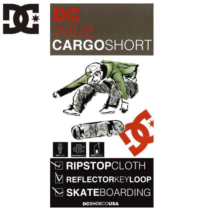 大きいサイズ DCSHOES 25 WIDE CARGO ハーフパンツ ブラックリップストップ 3L 4L 5L 6L/1274-5236-2-108