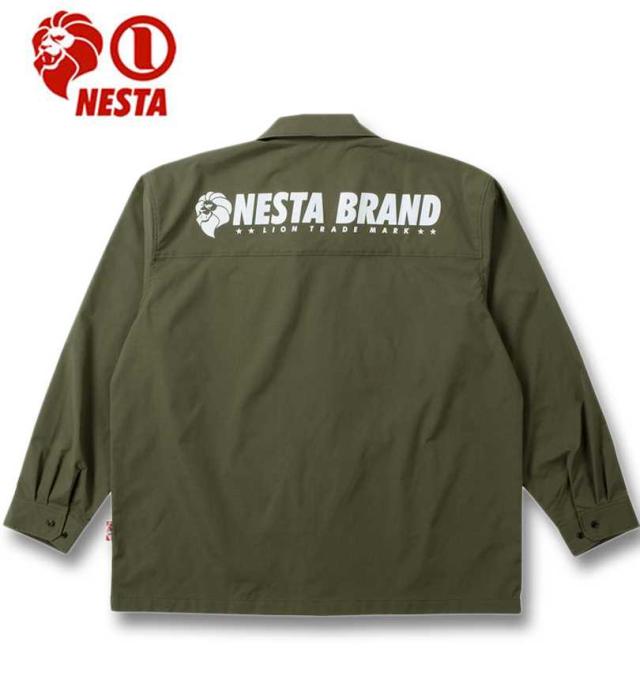 大きいサイズ NESTA BRAND オープンカラー 長袖 シャツ カーキ 3L 4L 5L 6L 8L/1277-4315-1-108