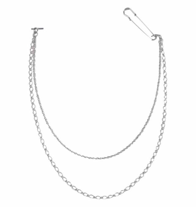 大きいサイズ PSYCHO NATION ネクタイ・チェーン付 長袖 シャツ ブラック 3L 4L 5L 6L/1277-4340-2-108