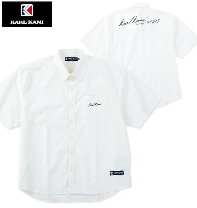 大きいサイズ KARL KANI 半袖シャツ ホワイト 3L 4L 5L 6L 8L/1277-5240-1-108