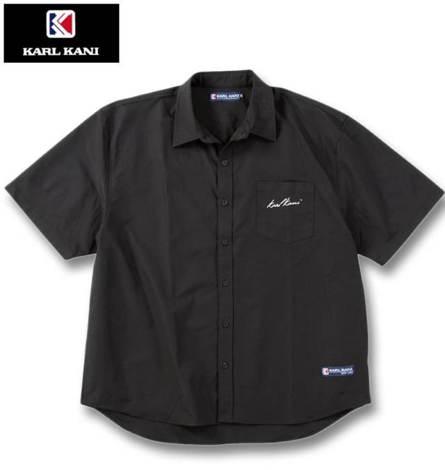 大きいサイズ KARL KANI 半袖シャツ ブラック 3L 4L 5L 6L 8L/1277-5240-2-108