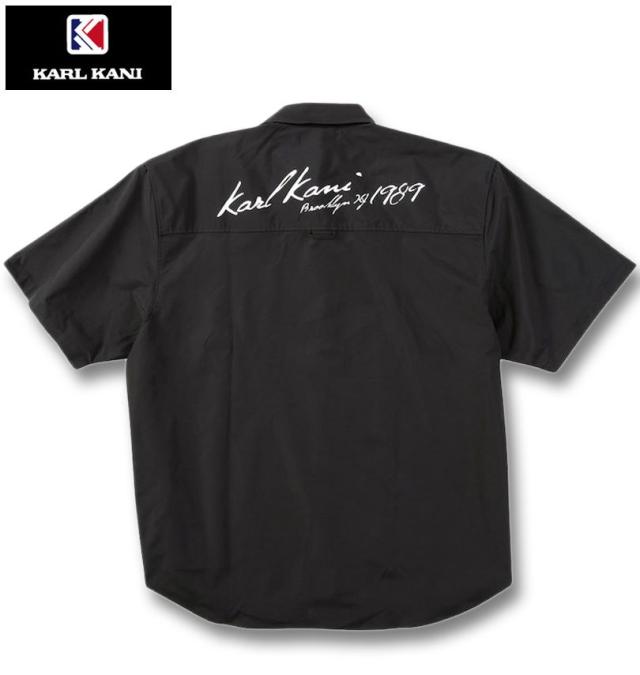 大きいサイズ KARL KANI 半袖シャツ ブラック 3L 4L 5L 6L 8L/1277-5240-2-108