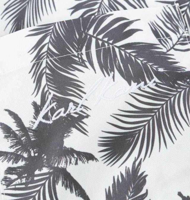 大きいサイズ KARL KANI ボタニカル柄 半袖シャツ ホワイト 3L 4L 5L 6L 8L/1277-5241-1-108