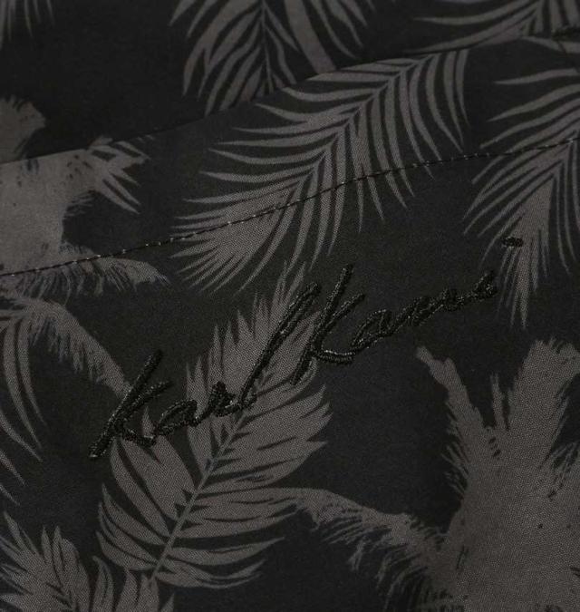 大きいサイズ KARL KANI ボタニカル柄 半袖シャツ ブラック 3L 4L 5L 6L 8L/1277-5241-2-108