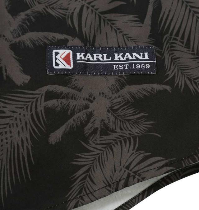 大きいサイズ KARL KANI ボタニカル柄 半袖シャツ ブラック 3L 4L 5L 6L 8L/1277-5241-2-108