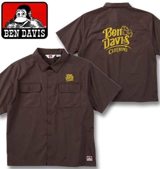 大きいサイズ BEN DAVIS エンブロイダリー ワーク 半袖シャツ ブラウン 3L 4L 5L 6L/1277-5270-3-108