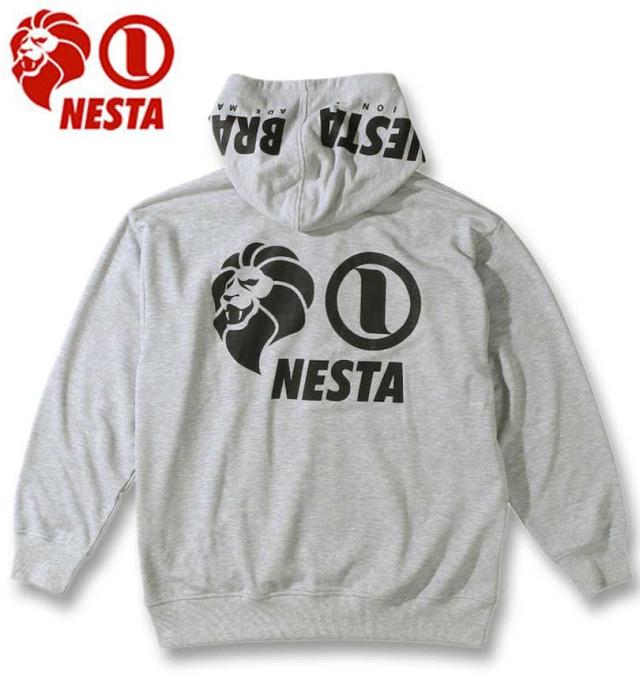 大きいサイズ NESTA BRAND 裏毛 フルジップパーカー ミックスグレー 3L 4L 5L 6L 8L/1278-3392-1-108