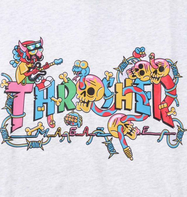 大きいサイズ THRASHER Devil's Music プルパーカー アッシュ 3L 4L 5L 6L 8L/1278-4667-1-108