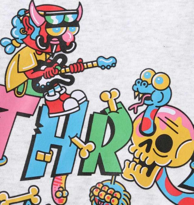 大きいサイズ THRASHER Devil's Music プルパーカー アッシュ 3L 4L 5L 6L 8L/1278-4667-1-108