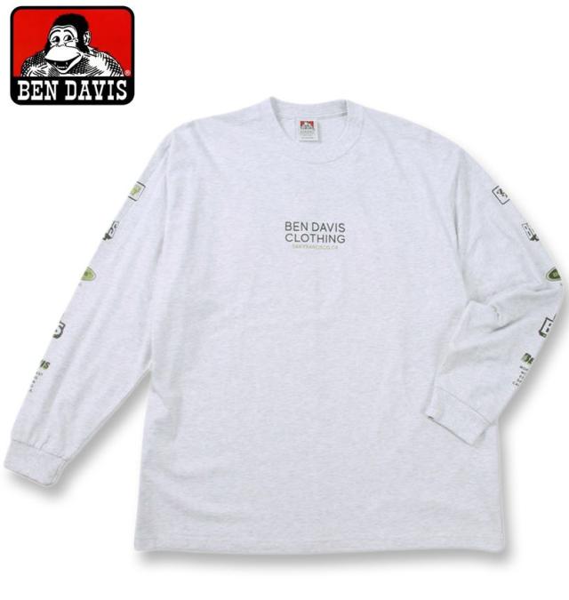 大きいサイズ BEN DAVIS 長袖T&半袖T レイヤード Tシャツ カーキ×アッシュ 3L 4L 5L 6L/1278-4685-3-108