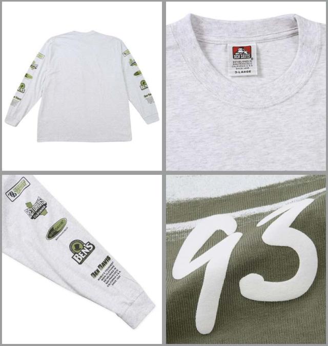 大きいサイズ BEN DAVIS 長袖T&半袖T レイヤード Tシャツ カーキ×アッシュ 3L 4L 5L 6L/1278-4685-3-108