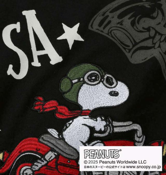 大きいサイズ FLAGSTAFF×PEANUTS スヌーピーコラボ 半袖 Tシャツ ブラック 3L 4L 5L 6L 8L/1278-5227-2-108