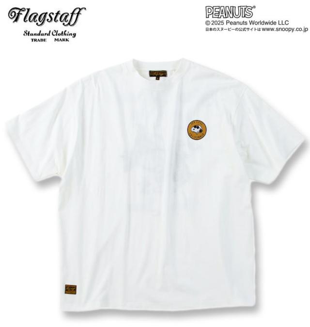 大きいサイズ FLAGSTAFF×PEANUTS スヌーピーコラボ 半袖 Tシャツ ホワイト 3L 4L 5L 6L 8L/1278-5228-1-108