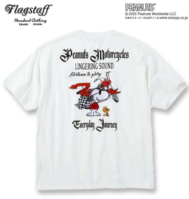 大きいサイズ FLAGSTAFF×PEANUTS スヌーピーコラボ 半袖 Tシャツ ホワイト 3L 4L 5L 6L 8L/1278-5228-1-108