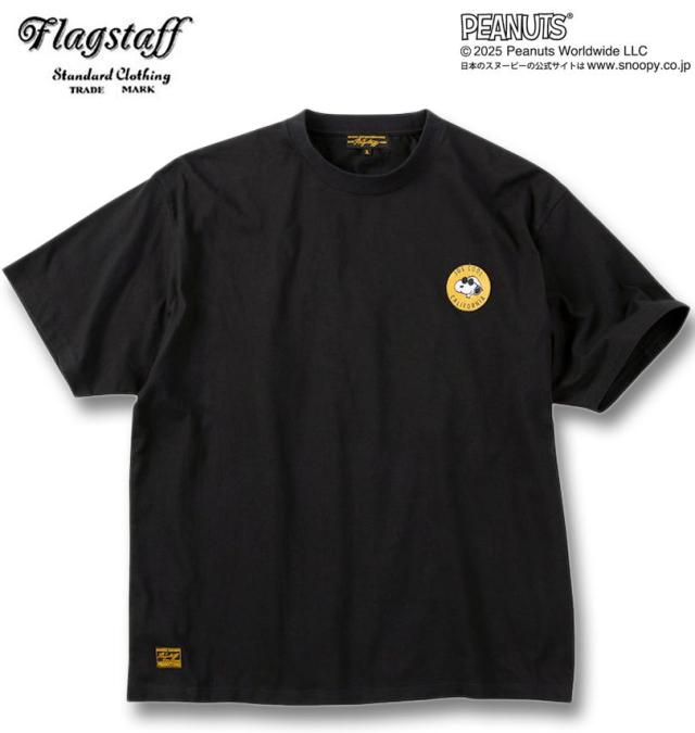 大きいサイズ FLAGSTAFF×PEANUTS スヌーピーコラボ 半袖 Tシャツ ブラック 3L 4L 5L 6L 8L/1278-5228-2-108