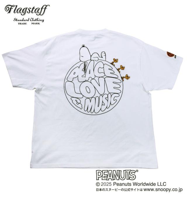 大きいサイズ FLAGSTAFF×PEANUTS スヌーピーコラボ 半袖 Tシャツ ホワイト 3L 4L 5L 6L/1278-5595-1-108