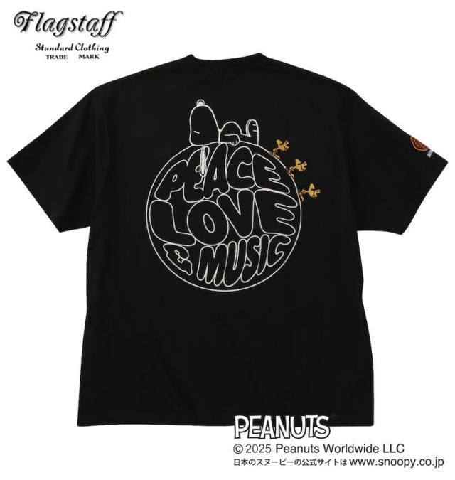 大きいサイズ FLAGSTAFF×PEANUTS スヌーピーコラボ 半袖 Tシャツ ブラック 3L 4L 5L 6L/1278-5595-2-108