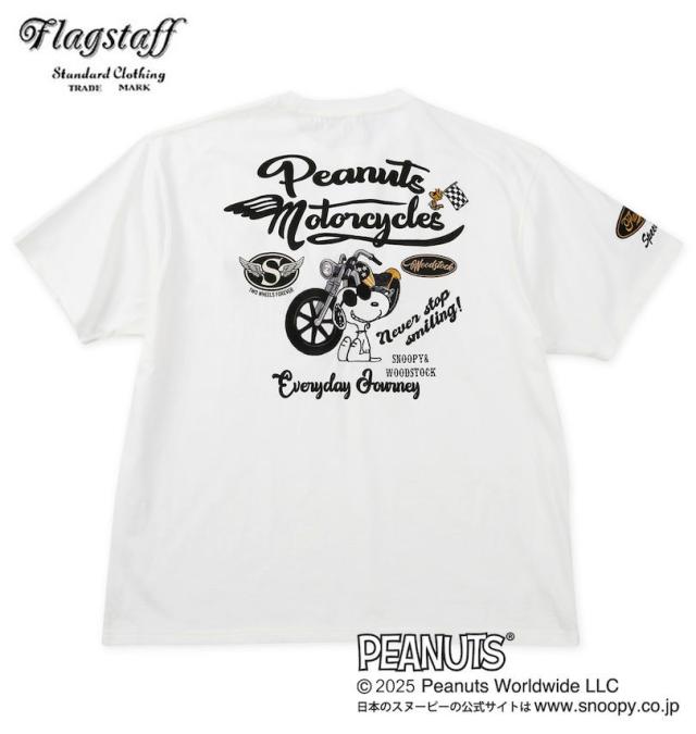 大きいサイズ FLAGSTAFF×PEANUTS スヌーピーコラボ 半袖 Tシャツ ホワイト 3L 4L 5L 6L 8L/1278-5596-1-108