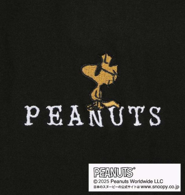 大きいサイズ 絡繰魂×PEANUTS スヌーピーコラボ 半袖 Tシャツ ブラック 3L 4L 5L 6L/1278-5597-2-108