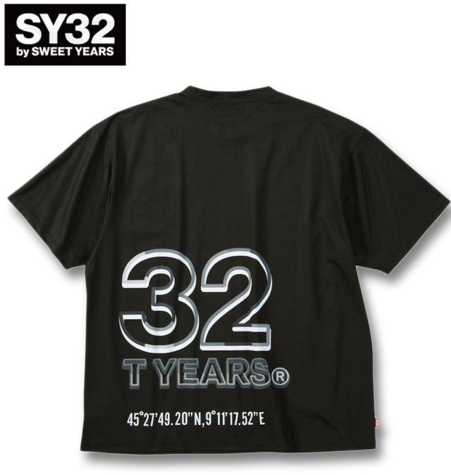 大きいサイズ SY32 by SWEET YEARS ネオン ビッグロゴ 半袖 Tシャツ ブラック 3L 4L 5L 6L/1278-5241-2-110