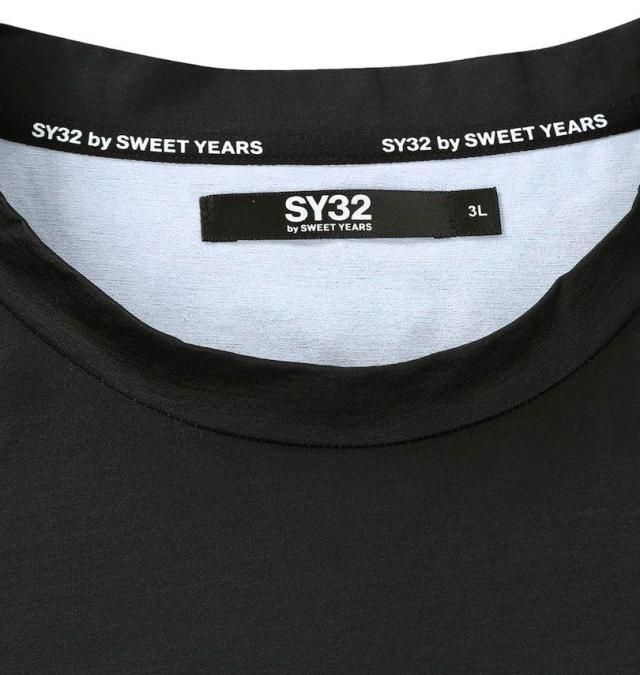 大きいサイズ SY32 by SWEET YEARS ネオン ビッグロゴ 半袖 Tシャツ ブラック 3L 4L 5L 6L/1278-5241-2-110