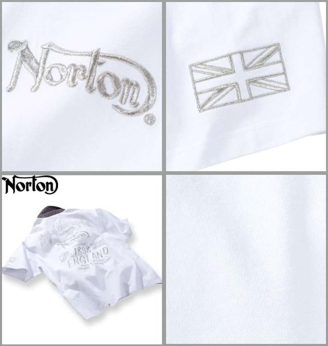 大きいサイズ Norton ノートン 半袖 ポロシャツ ホワイト×シルバー 3L 4L 5L 6L 8L/1278-5504-1-110