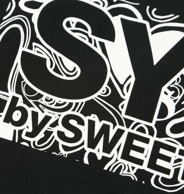 大きいサイズ SY32 by SWEET YEARS ハートパターン ボックスロゴ 長袖 Tシャツ ブラック 3L 4L 5L 6L/1278-5600-2-110