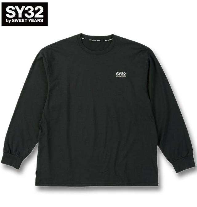 大きいサイズ SY32 by SWEET YEARS サークルロゴ 長袖 Tシャツ ブラック 3L 4L 5L 6L/1278-5601-2-110