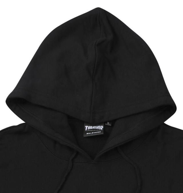 大きいサイズ THRASHER プルパーカー ブラック 3L 4L 5L 6L 8L/1278-5656-2-110