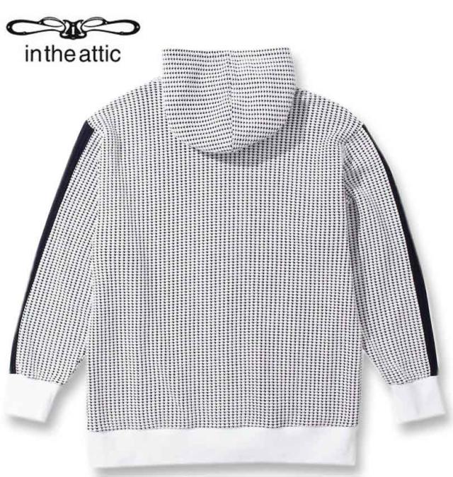 大きいサイズ in the attic ビッグワッフル 切替 フルジップ パーカー ホワイト 3L 4L 5L 6L/1258-4372-1-118