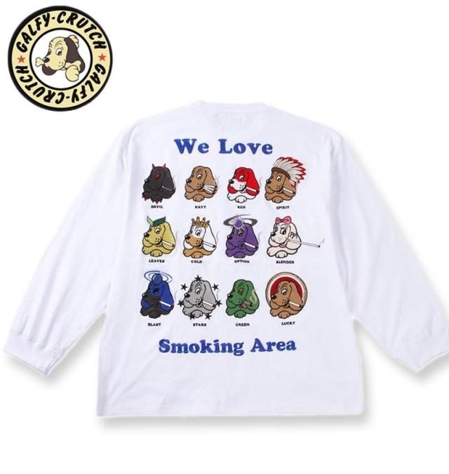 大きいサイズ GALFY ヤニラバーズ 長袖 Tシャツ ホワイト 3L 4L 5L 6L/1258-5100-1-118