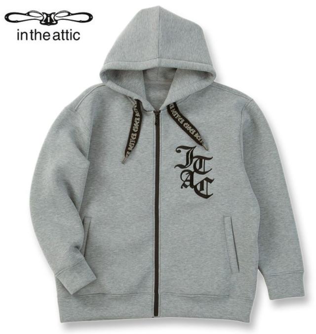 大きいサイズ in the attic ダイバーボンディング フルジップ パーカー モクグレー 3L 4L 5L 6L/1258-5363-1-118