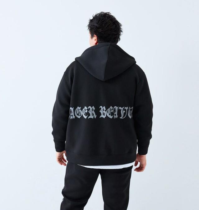 大きいサイズ in the attic ダイバーボンディング フルジップ パーカー ブラック 3L 4L 5L 6L/1258-5363-2-118