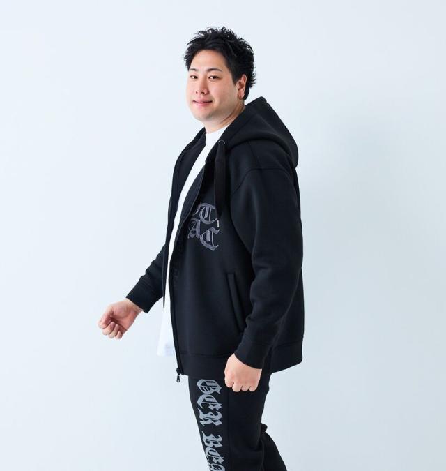 大きいサイズ in the attic ダイバーボンディング フルジップ パーカー ブラック 3L 4L 5L 6L/1258-5363-2-118