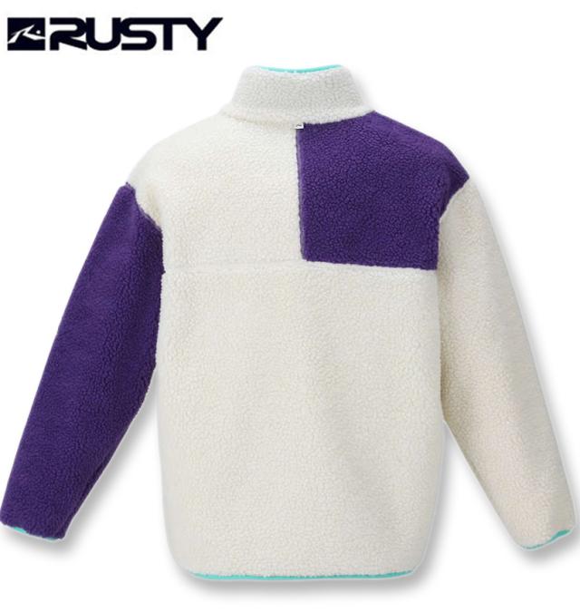 大きいサイズ RUSTY シェルパフリーストラックジャケット オフホワイト 3L 4L 5L 6L 8L/1273-2370-1-118