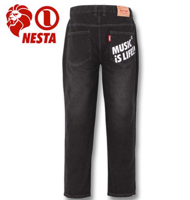 大きいサイズ NESTA BRAND ウォッシュドデニムパンツ ブラック 100〜160cm/1274-2355-2-118