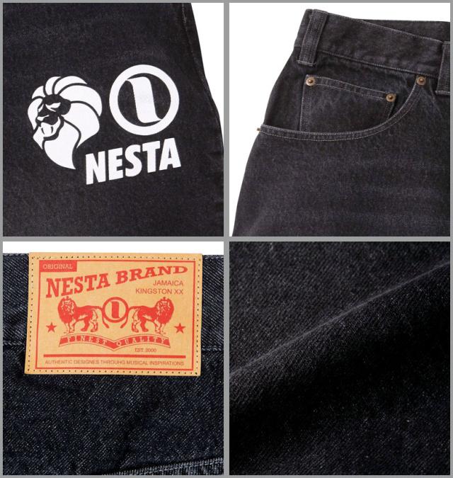 大きいサイズ NESTA BRAND ウォッシュドデニムパンツ ブラック 100〜160cm/1274-2355-2-118
