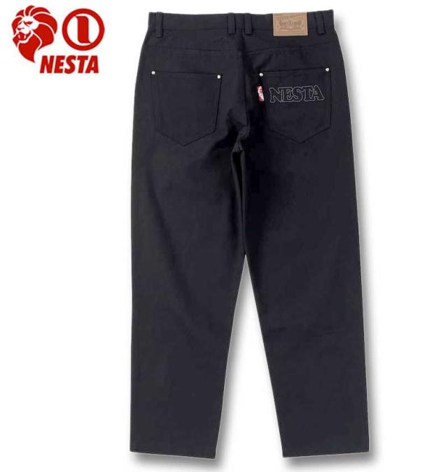 大きいサイズ NESTA BRAND デニム ロングパンツ ブラック 100cm〜160cm/1274-4216-2-118