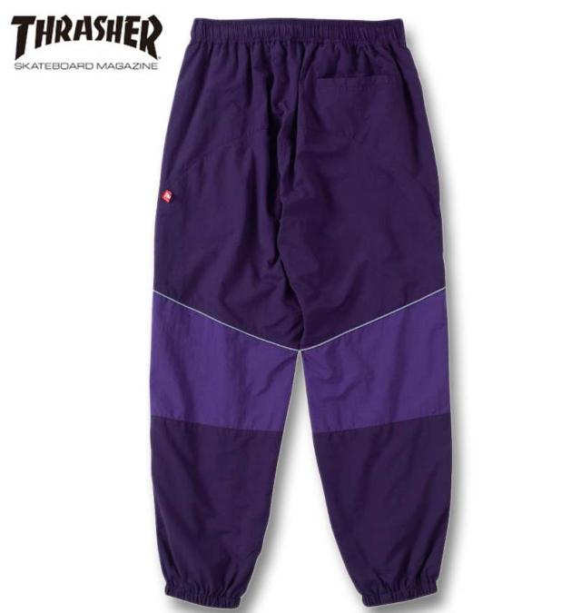 大きいサイズ THRASHER ナイロンワッシャー 裏メッシュ パンツ ダークパープル×パープル 3L 4L 5L 6L/1274-4375-3-118