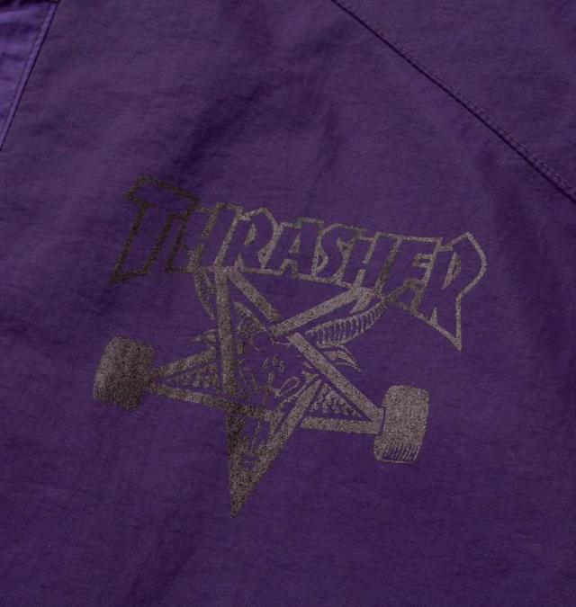 大きいサイズ THRASHER ナイロンワッシャー 裏メッシュ パンツ ダークパープル×パープル 3L 4L 5L 6L/1274-4375-3-118