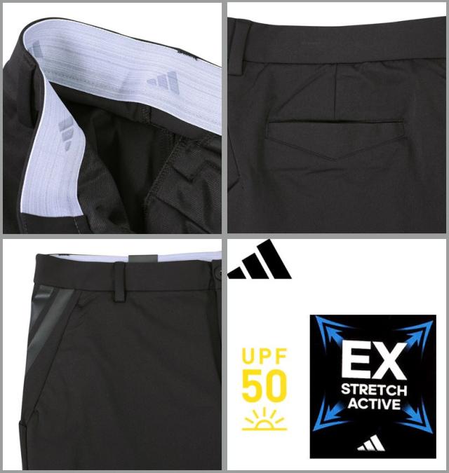 大きいサイズ adidas golf アディダスゴルフ アディゼロ EX STRETCH ACTIVE 撥水 パンツ ブラック 104cm 108cm/1274-5301-2-218