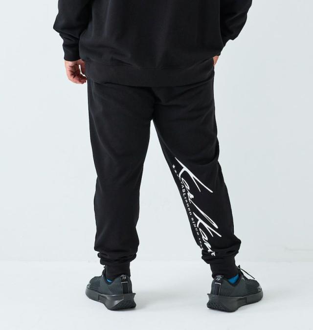 大きいサイズ KARL KANI 裏毛 スウェットパンツ ブラック 3L 4L 5L 6L 8L/1274-5340-2-118