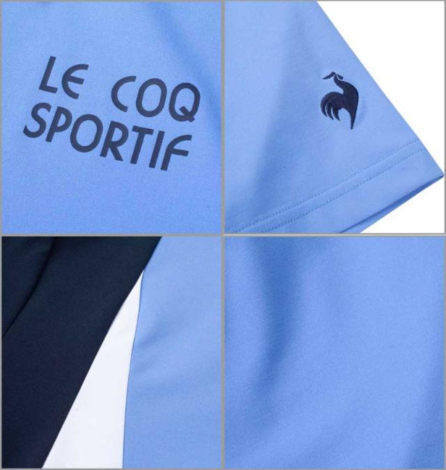 大きいサイズ LE COQ SPORTIF ヘランカ サンスクリーン 半袖 襟付シャツ ブルー 3L 4L 5L 6L/1278-4221-2-118