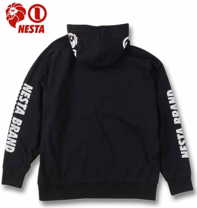 大きいサイズ NESTA BRAND 裏毛 フルジップ パーカー ブラック 3L 4L 5L 6L 8L/1278-4366-2-118