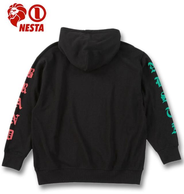 大きいサイズ メンズ NESTA BRAND 裏毛 フルジップ パーカー ブラック 1278-5356-2 3L 4L 5L 6L 8L 大きいサイズ NESTA BRAND 裏毛 フルジップ パーカー ブラック 3L 4L