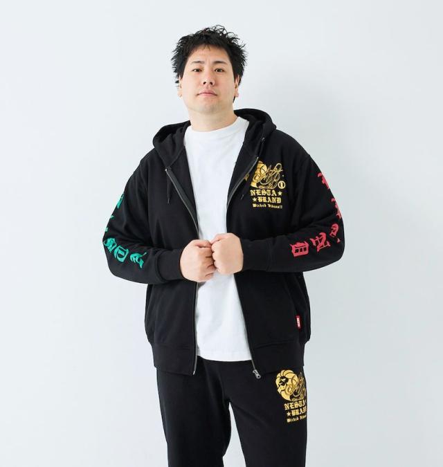 大きいサイズ NESTA BRAND 裏毛 フルジップ パーカー ブラック 3L 4L