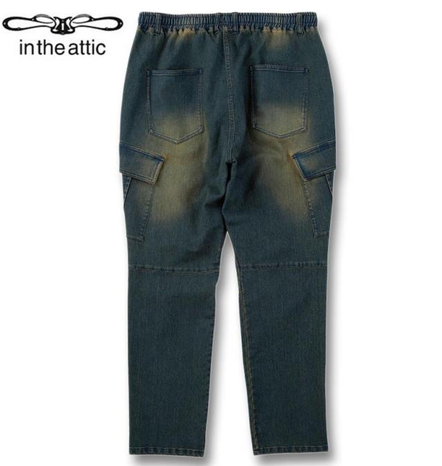 大きいサイズ in the attic スーパーストレッチ デニム カーゴパンツ インディゴ 3L 4L 5L 6L/1254-5261-1-120
