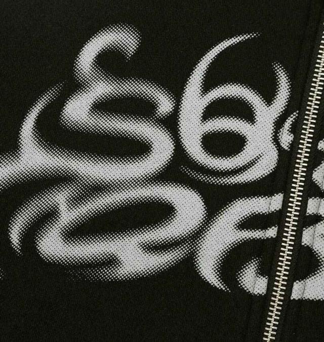 大きいサイズ SEQUENZ パウダースプレー ブリーチ加工 フルジップ パーカー ブラック 3L 4L 5L 6L/1258-5385-2-120