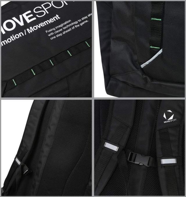 大きいサイズ MOVESPORT ENERGY CARRY 40L バックパック リュック ブラック×ライム/1270-5300-1-120